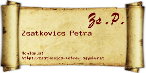 Zsatkovics Petra névjegykártya
